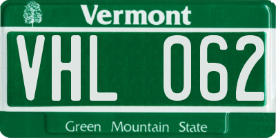 VT license plate VHL062