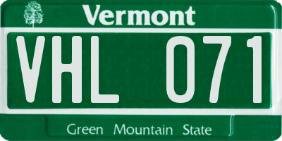 VT license plate VHL071