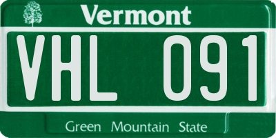 VT license plate VHL091