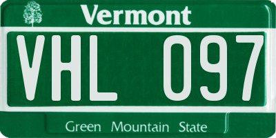 VT license plate VHL097