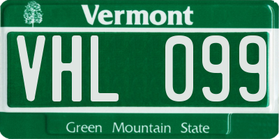 VT license plate VHL099