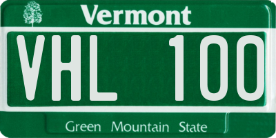 VT license plate VHL100