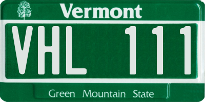 VT license plate VHL111