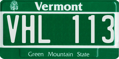 VT license plate VHL113