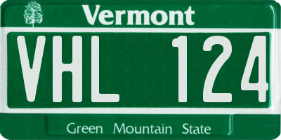VT license plate VHL124