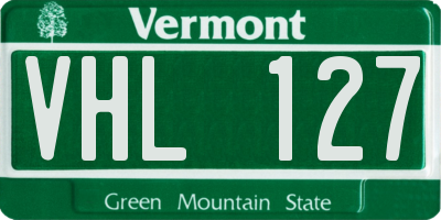 VT license plate VHL127