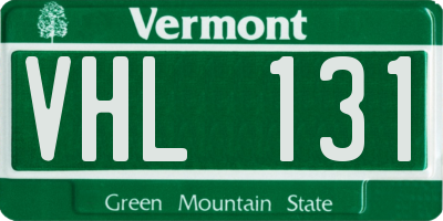 VT license plate VHL131