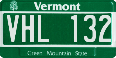 VT license plate VHL132