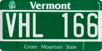 VT license plate VHL166