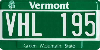 VT license plate VHL195