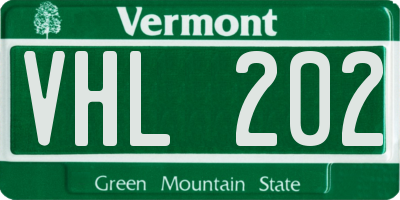 VT license plate VHL202