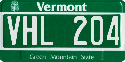 VT license plate VHL204