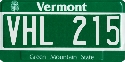 VT license plate VHL215