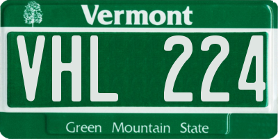 VT license plate VHL224