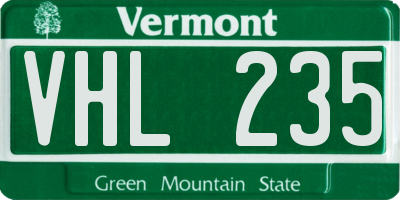 VT license plate VHL235