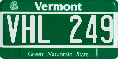 VT license plate VHL249
