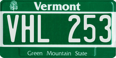 VT license plate VHL253