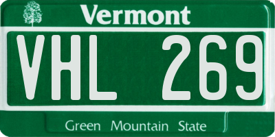 VT license plate VHL269