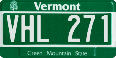VT license plate VHL271