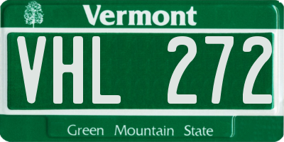 VT license plate VHL272