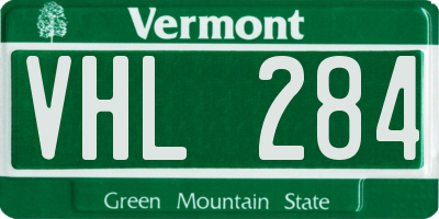 VT license plate VHL284