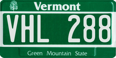 VT license plate VHL288