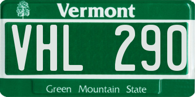 VT license plate VHL290