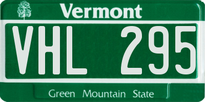 VT license plate VHL295