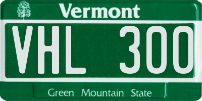 VT license plate VHL300