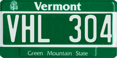 VT license plate VHL304