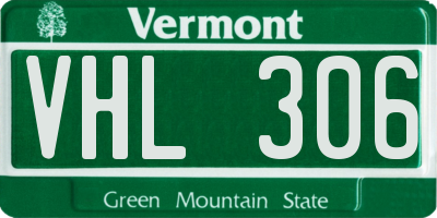 VT license plate VHL306