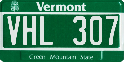VT license plate VHL307