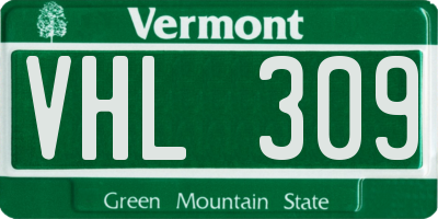 VT license plate VHL309