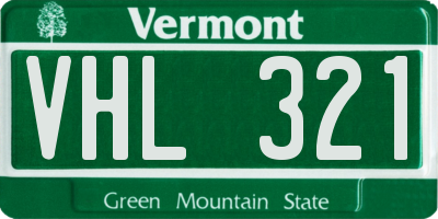 VT license plate VHL321