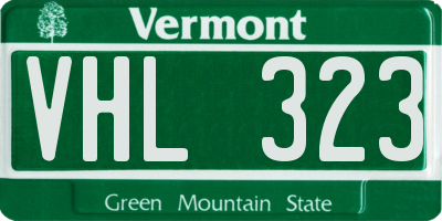 VT license plate VHL323