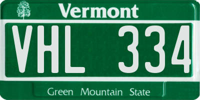 VT license plate VHL334