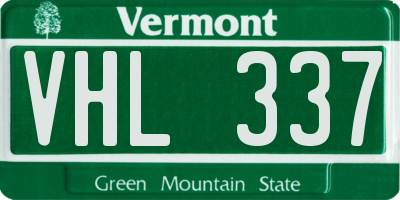 VT license plate VHL337