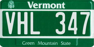 VT license plate VHL347