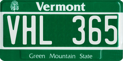 VT license plate VHL365