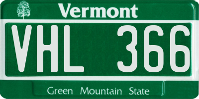 VT license plate VHL366
