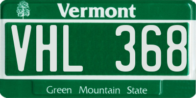 VT license plate VHL368