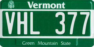 VT license plate VHL377