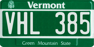 VT license plate VHL385