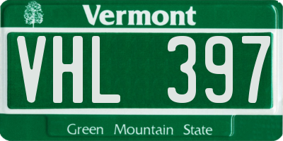 VT license plate VHL397
