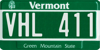 VT license plate VHL411