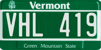VT license plate VHL419