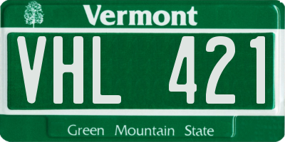 VT license plate VHL421