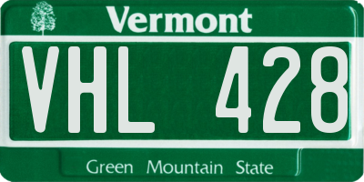 VT license plate VHL428