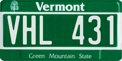 VT license plate VHL431
