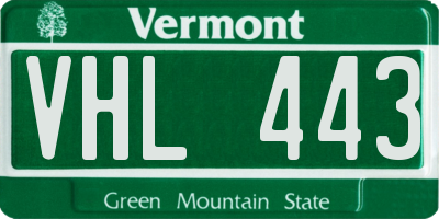 VT license plate VHL443